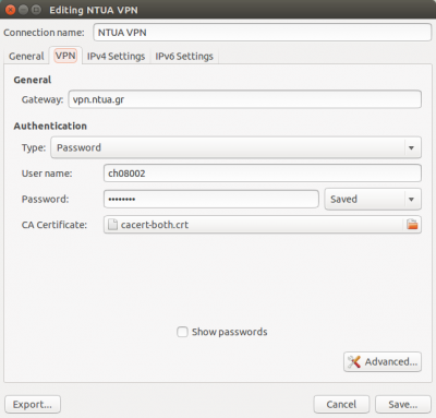 VPN σε Ubuntu - screenshot 1